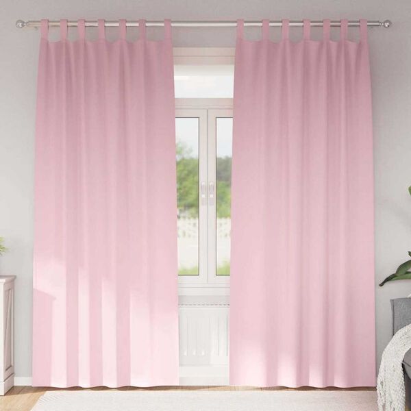 vidaXL Blackout Curtains with Rings 2 pcs Baby Pink 245 x 140 cm
