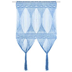 vidaXL Macrame Curtain Blue 140x240 cm Cotton