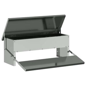 vidaXL Chicken Treadle Feeder Silver 48.5 x 39.5 x 19 cm