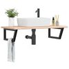 vidaXL Basin Shelf Wall Mounted Steel and Solid Wood Oak