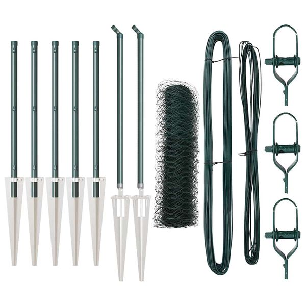 vidaXL Fence Post Green 10 x 0.4 m (36 mm mesh) Steel and PVC