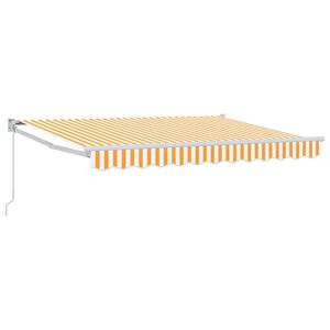 vidaXL Retractable Awning Yellow and White 3 x 2 m