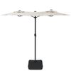 vidaXL Double-Head Garden Parasol with LEDs Sand White 316x145 cm