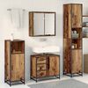 vidaXL Bathroom Furniture Set with Door 4 pcs Old wood Engineered wood