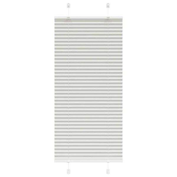 vidaXL Pleated Blind Light Grey 65x150 cm Fabric Width 64.4 cm Polyester
