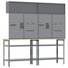 vidaXL Work Bench Set with Shelf 8 pcs Grey 200 x 55 x 200 cm Steel