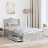 vidaXL Bed Frame with Drawer Concrete Grey 90 x 200 cm Engineered Wood