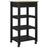vidaXL Kitchen Trolley Plain Black 88.5 x 40 x 48 cm