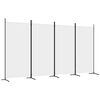 vidaXL 4-Panel Room Divider White 346x180 cm Fabric