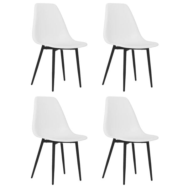 vidaXL Dining Chairs 4 pcs White PP