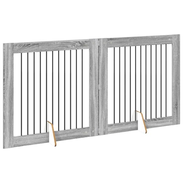vidaXL Dog Playpen 2 pcs Grey Sonoma 100 x 100 cm Galvanised Steel