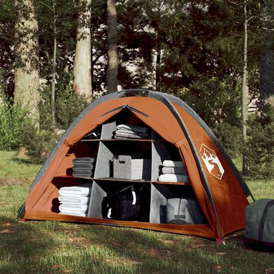 vidaXL Storage Tent 9 Compartments Grey and Orange Waterproof
