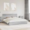 vidaXL Storage Bed Grey Sonoma 180 x 200 cm Engineered Wood