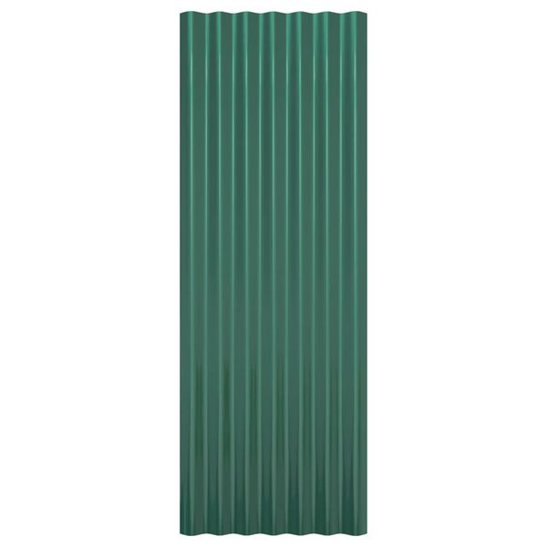 vidaXL Roof Panels 12 pcs Galvanised Steel Green 100x36 cm