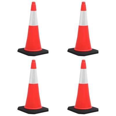 vidaXL Reflective Traffic Cones with Heavy Bases 4 pcs 75 cm