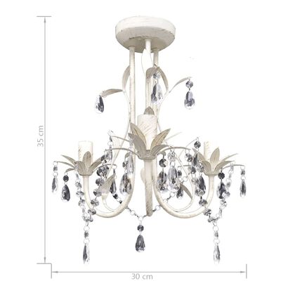 vidaXL Crystal Pendant Ceiling Lamp Chandeliers 4 pcs Elegant White