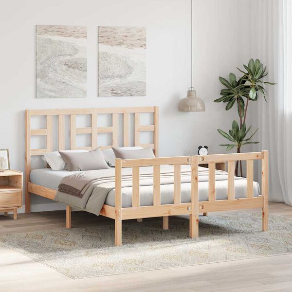 vidaXL Bed Frame without Mattress 140x200 cm Solid Wood Pine