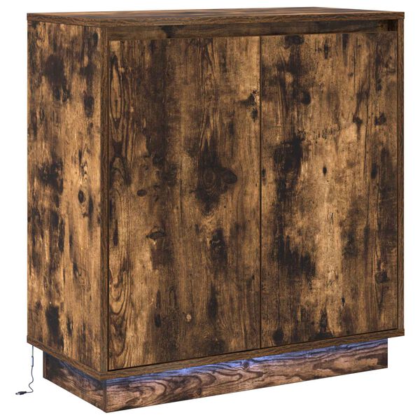 vidaXL LED Sideboard Smoked Oak 71 x 34.5 x 75 cm Engineered Wood