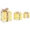 vidaXL Gift Box with 60 LEDs 3 pcs Warm white 20 x 20 x 20 cm PET