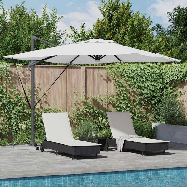 vidaXL Roma Parasol Beige 286 x 285 x 270 cm Aluminium and Polyester