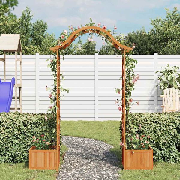 vidaXL Garden Pergola with Planter Solid Firwood