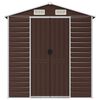 vidaXL Garden Shed Brown 191x555x198 cm Galvanised Steel