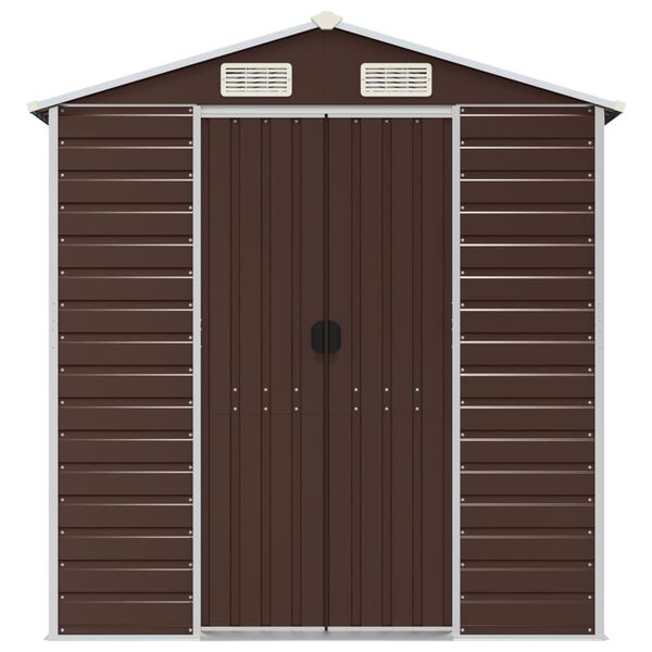 vidaXL Garden Shed Brown 191x555x198 cm Galvanised Steel