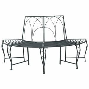 vidaXL Tree Bench 4-Seater 160 x 80 x 89 cm Steel Silver Grey