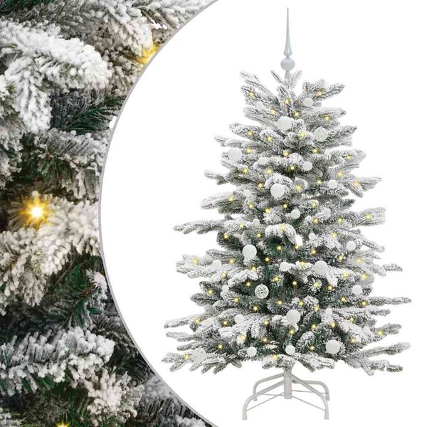 vidaXL Artificial Hinged Christmas Tree White 150 cm PE and PVC