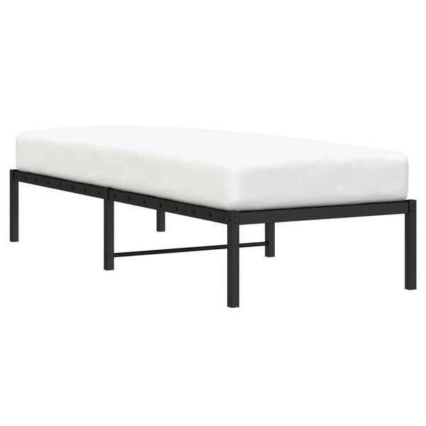 vidaXL Metal Bed Frame without Mattress Black 80x200cm