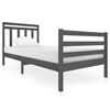 vidaXL Bed Frame without Mattress Grey Solid Wood 90x200 cm