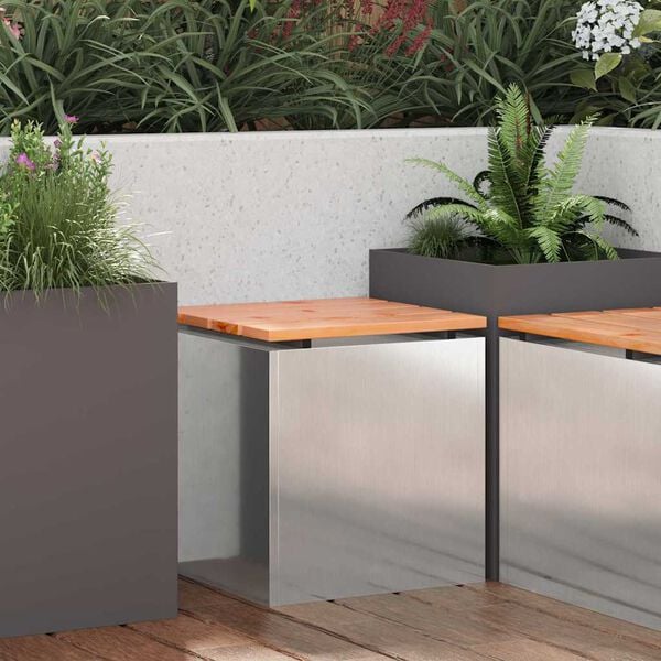vidaXL Garden Bench Silver 40 x 40 x 43 cm Stainless steel