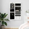 vidaXL Mirror Jewellery Cabinet Wall Mounted White 37.5x10x106 cm