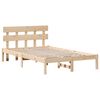 vidaXL Bed Frame with Headboard Brown 135 x 190 cm Solid Pine wood