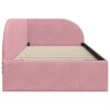 vidaXL Corner Bed Frame with Headboard Pink 90 cm x 200 cm Fabric