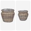 vidaXL Planter Basket with Storage 2 pcs Grey Lacak Rattan