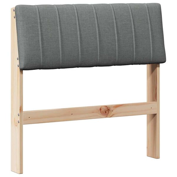 vidaXL Upholstered Headboard Dark Grey 75 cm Solid Pine Wood