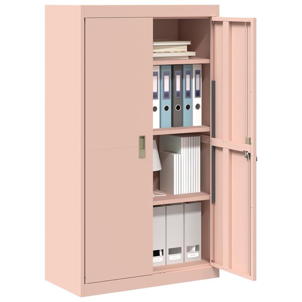 vidaXL Storage Cabinet 2 pcs Pink 80 x 40 x140 cm Steel