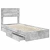 vidaXL Storage Bed Concrete Grey 90 x 200 cm Engineered Wood