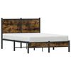 vidaXL Metal Bed Frame without Mattress Smoked Oak 120x190 cm Small Double