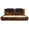 vidaXL Bed Frame with LED without Mattress Smoked Oak 160x200 cm