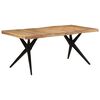 vidaXL Dining Table Black 180x90x77 cm Solid Wood Acacia