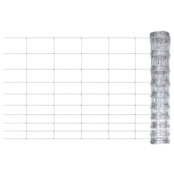 vidaXL Garden Fence Galvanised Steel Silver 50x1 m