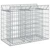 vidaXL Gabion Raised Bed 100 x 50 x 80 cm Galvanised Steel Silver