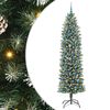 vidaXL Artificial Slim Christmas Tree Green and White 240 cm