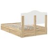 vidaXL Storage Bed with Drawer Sonoma Oak 120 x 190 cm Engineered Wood