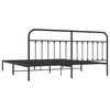 vidaXL Metal Bed Frame without Mattress with Headboard Black 200x200cm