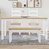 vidaXL Dining Table PANAMA White 160x80x75 cm Solid Wood Pine