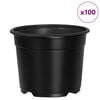 vidaXL Flower Pot 100 pcs Black &Oslash; 10 x 8 cm Plastic