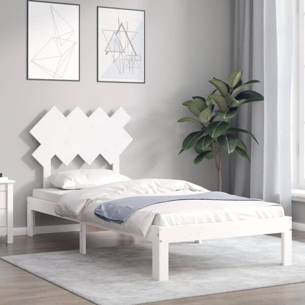 vidaXL Bed Frame without Mattress White 90x200 cm Solid Wood Pine